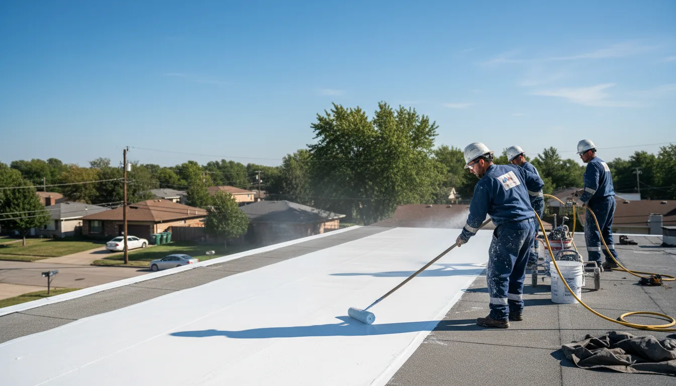 Commercial roof coating in Wilton, AR near me